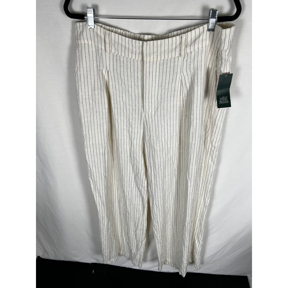 Wild Fable Cream with black pinstripes partially lined pants size large NWT